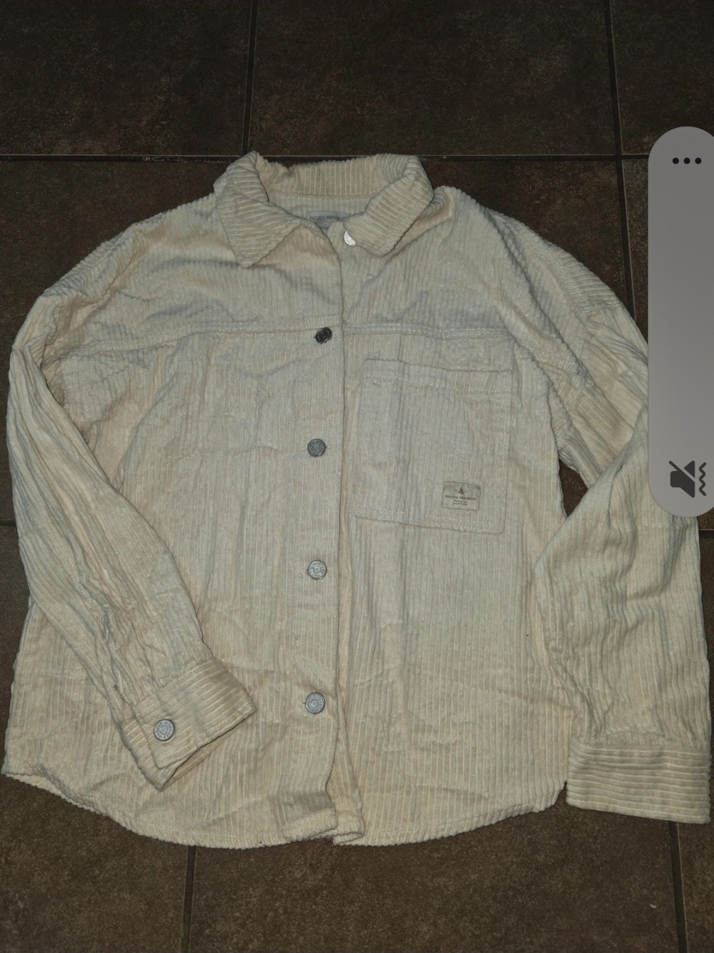Pull&Bear Light Beige Corduroy Button Jacket